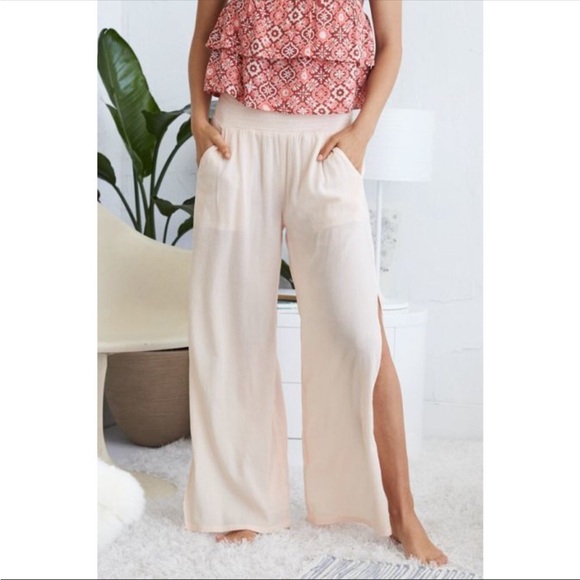 aerie Pants - NWT Aerie Two-way tie palazzo Gauze Pants Sz S